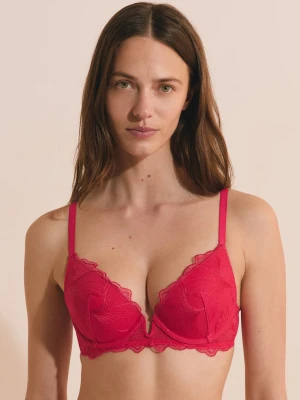 Biustonosz nr 2 – Push-up z głębokim dekoltem Etam fuchsia fonce