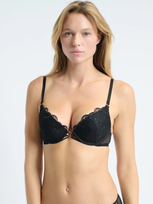 Biustonosz N.2 - Push-up z głębokim dekoltem w kwiatowe hafty Etam