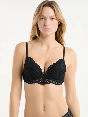 Biustonosz nr 2 - Push-up z głębokim dekoltem z haftem Etam