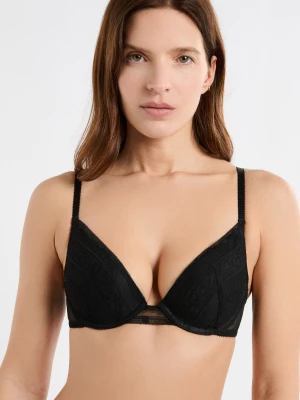 Biustonosz nr 2 - Push-up z głębokim dekoltem z koronki Etam