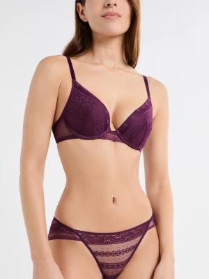 Biustonosz nr 2 - Push-up z głębokim dekoltem z koronki Etam