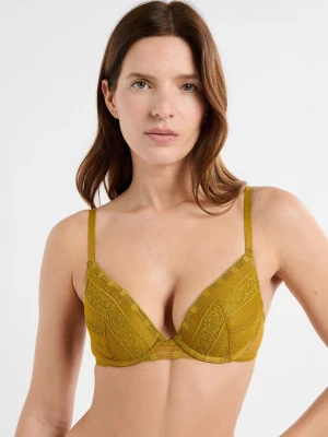 Biustonosz nr 2 - Push-up z głębokim dekoltem z koronki Etam