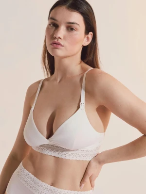 Biustonosz nr 8 - Trójkątny bez fiszbinów ciążowy, z klipsami do karmienia Etam