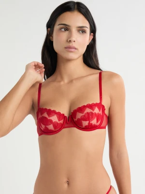 Biustonosz nr 9 - Balkonetka z haftem serduszka Etam