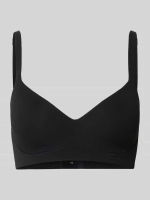 Biustonosz o kroju slim fit z mieszanki bawełny Schiesser Czarny
