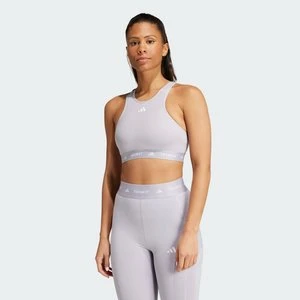 Biustonosz o średnim wsparciu z zabudowanym dekoltem TECHFIT Adidas