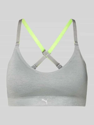 Biustonosz o trójkątnym kształcie z logo i skrzyżowanymi ramiączkami Puma