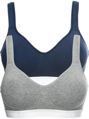 Biustonosz pod T-shirt bez fiszbinów z bawełną organiczną (2 szt.) bonprix