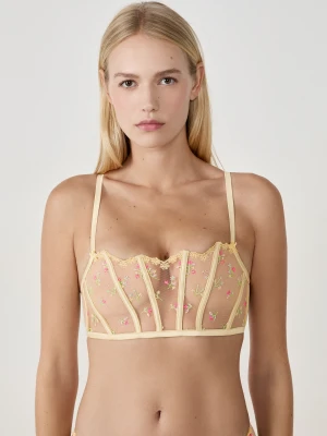 Biustonosz półgorset z haftem Etam