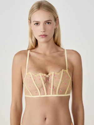 Biustonosz półgorset z haftem Etam