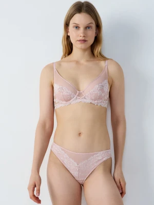 Biustonosz półgorset z koronki i tiulu Etam