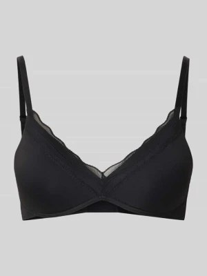 biustonosz push up o kroju slim fit z obszyciem koronką model 'Go Blush' Sloggi Czarny