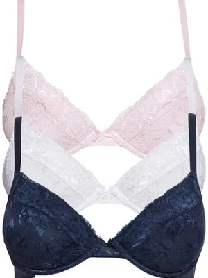 Biustonosz push up z delikatną koronką (3 szt.) bonprix