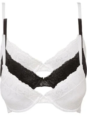 Biustonosz push up z delikatną koronką (3 szt.) bonprix