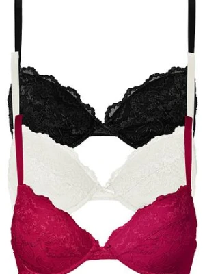 Biustonosz push up z delikatną koronką (3 szt.) bonprix