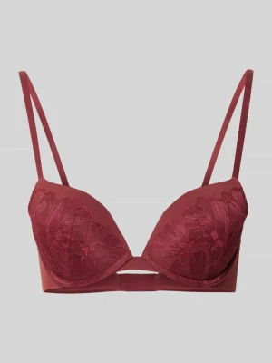 Biustonosz push up z obszyciem kwiatową koronką model ‘Plunge’ Calvin Klein Underwear