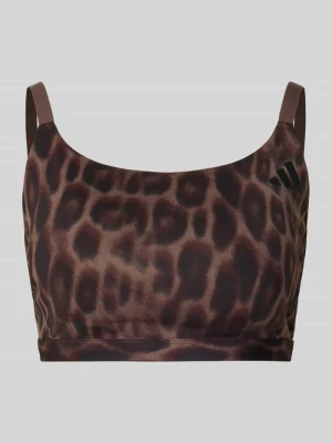 Biustonosz sportowy o kroju slim fit ze zwierzęcym nadrukiem na całej powierzchni adidas Sportswear