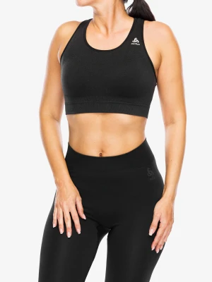 Biustonosz sportowy Odlo Medium Ceramicool Sport Bra Seamless - black melange