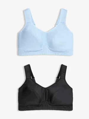 Biustonosz sportowy, średni stopień podtrzymywania biustu (2 szt.) BonPrix niebieski