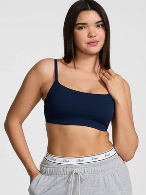Biustonosz sportowy z kwadratowym dekoltem Victoria's Secret Niebieski