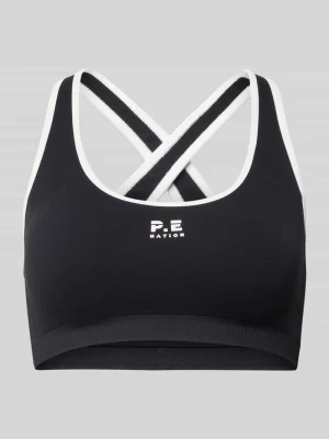 Biustonosz sportowy z nadruk z logo model 'ADAPTION SEAMLESS' P.E Nation