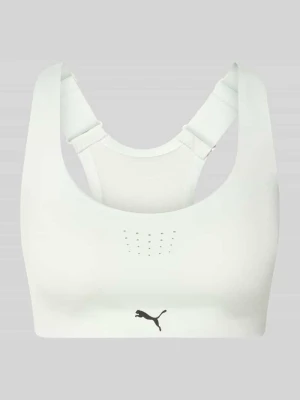 Biustonosz sportowy z nadrukiem z logo model 'PWRMODE BRA - HIGH' Puma Miętowy