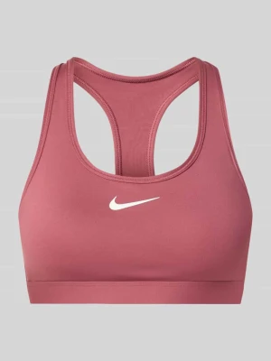 Biustonosz sportowy z nadrukiem z logo Nike Ciemnoczerwony