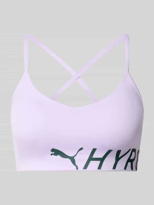 Biustonosz sportowy z nadrukiem z logo Puma Jasnofioletowy