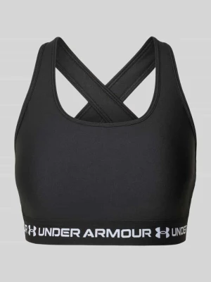 Biustonosz sportowy z nadrukiem z logo Under Armour Czarny