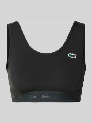 Biustonosz sportowy z naszywką z logo Lacoste Czarny