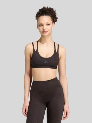 Biustonosz sportowy z oddychającym wsparciem Adidas Czarny