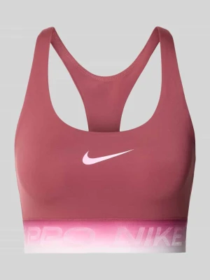 Biustonosz sportowy z pasem z logo Nike Bordowy