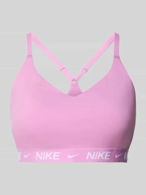 Biustonosz sportowy z pasem z logo Nike Mocnoróżowy