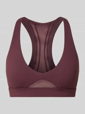 Biustonosz sportowy z półprzezroczystymi wstawkami model 'Pureluxe' Fabletics Bordowy