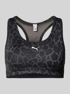 Biustonosz sportowy z wzór na całej powierzchni model '4KEEPS Bra' Puma Czarny