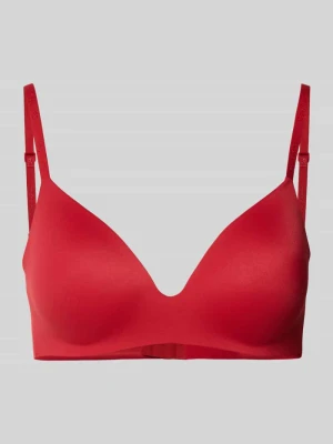 Biustonosz T-shirtowy bez fiszbinów z zapięciem na haftkę Calvin Klein Czerwony