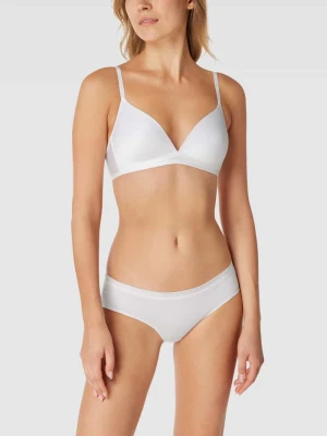 Biustonosz t-shirtowy z satyny – bez fiszbin model 'Satin Deluxe' Hanro