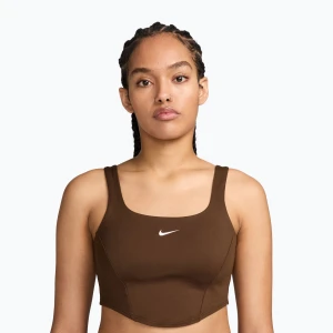 Biustonosz treningowy damski Nike One cacao wow Brązowy