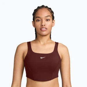 Biustonosz treningowy damski Nike One mystic dates Brązowy