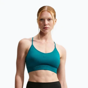 Biustonosz treningowy damski Nike Pro Seamless Light Support Sports Bra bright spruce Niebieski