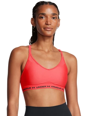 Biustonosz treningowy damski Under Armour UA Crossback Low Bra - czerwony