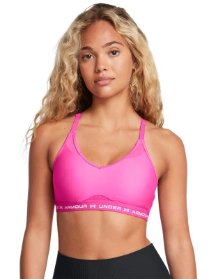 Biustonosz treningowy damski Under Armour UA Crossback Low Bra - różowy