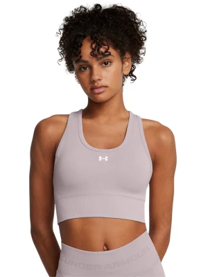 Biustonosz treningowy damski Under Armour Vanish Seamless Mid Bra - beżowy