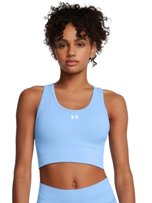 Biustonosz treningowy damski Under Armour Vanish Seamless Mid Bra - niebieski