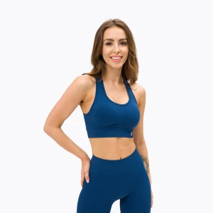 Biustonosz treningowy Gym Glamour Push Up classic blue