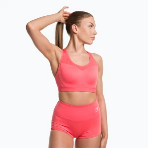 Biustonosz treningowy Gymshark Open Back Training Sports polka pink