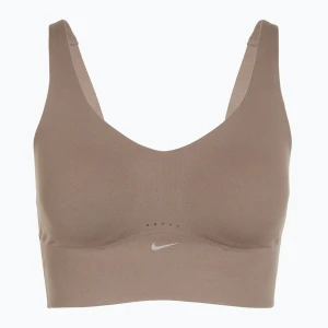 Biustonosz treningowy Nike Alate Medium Support Longline mink brown/white