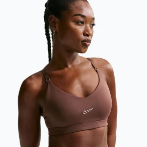 Biustonosz treningowy Nike Indy Padded Gloss light chocolate Brązowy