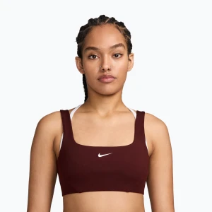 Biustonosz treningowy Nike One mystic dates / white Brązowy