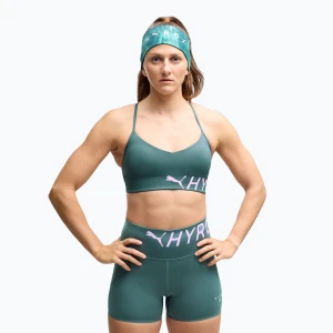 Biustonosz treningowy PUMA x HYROX Strappy Pwrmode herb garden Zielony